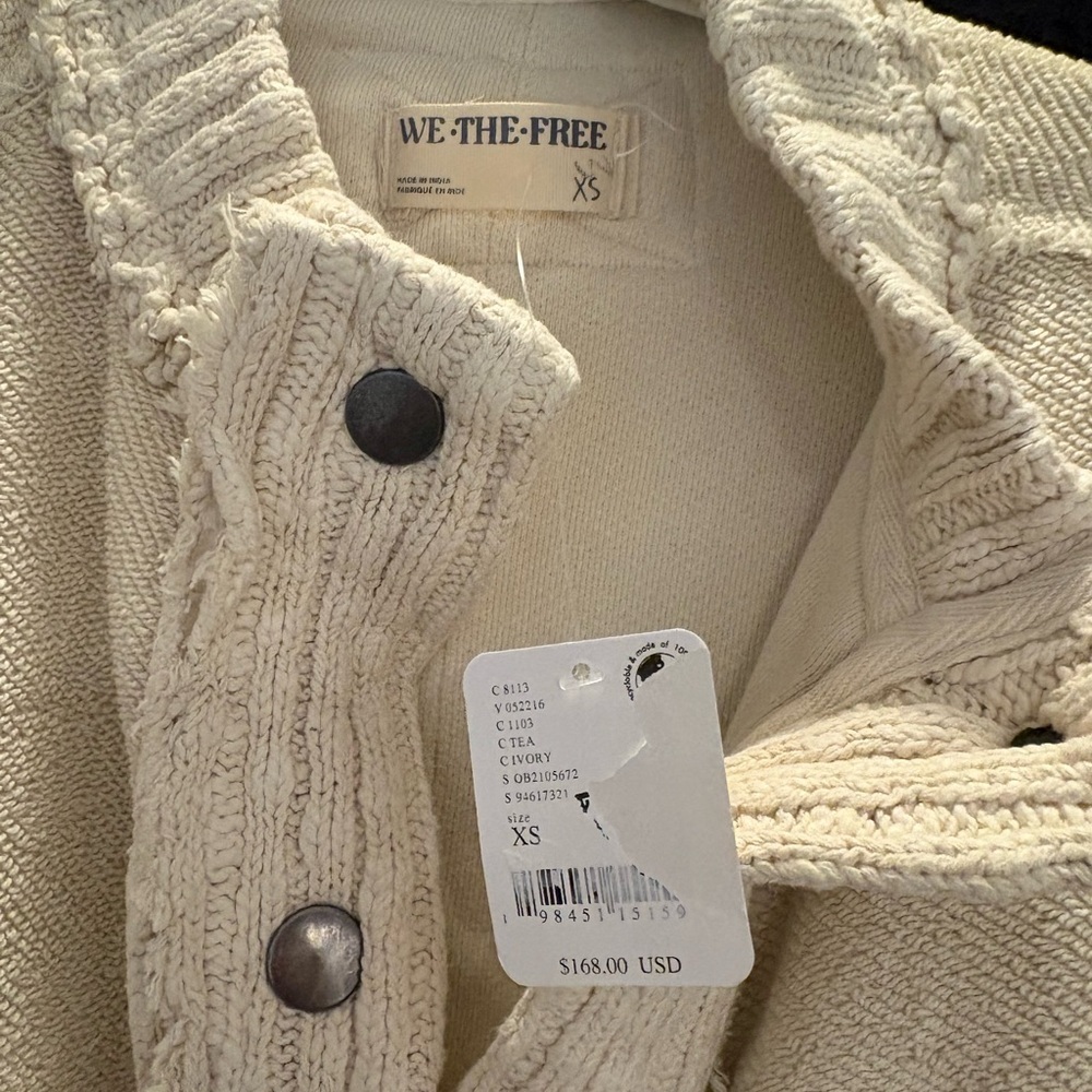 Free People We The Free Cute In This Cardi XS Color: Tea NWT - Picture 4 of 6